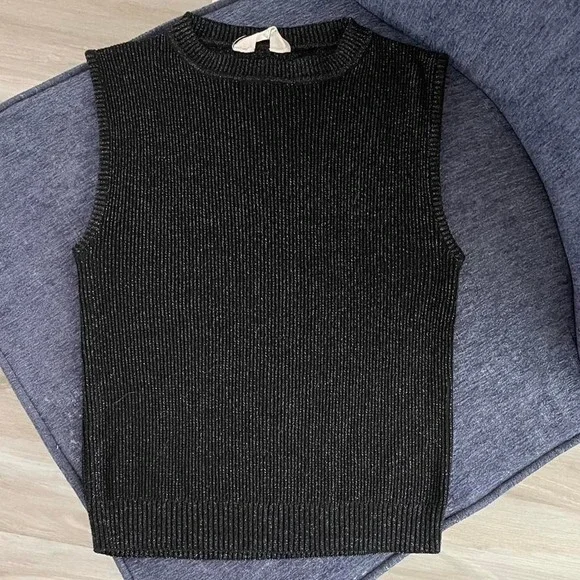 Black glittery rib knit top sweater vest by Primark size M - Picture 5 of 8